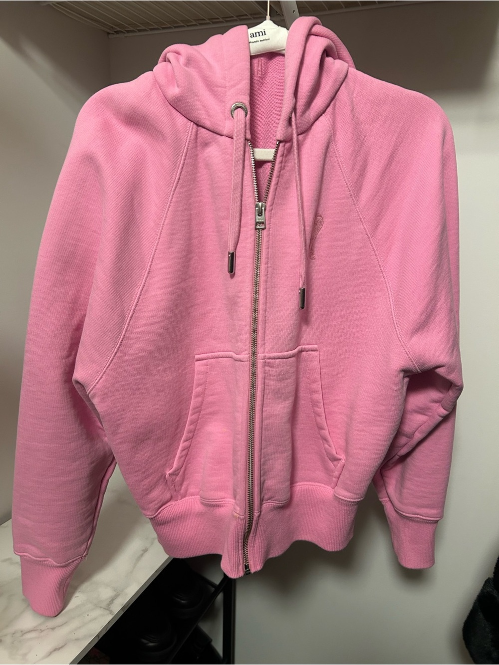 Ami Alexandre Mattiussi Pink Full-Zip Hoodie Jacket